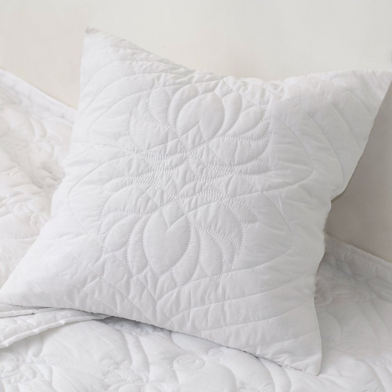 Mela Artisans Heritage Refined Quilted Pillow In White