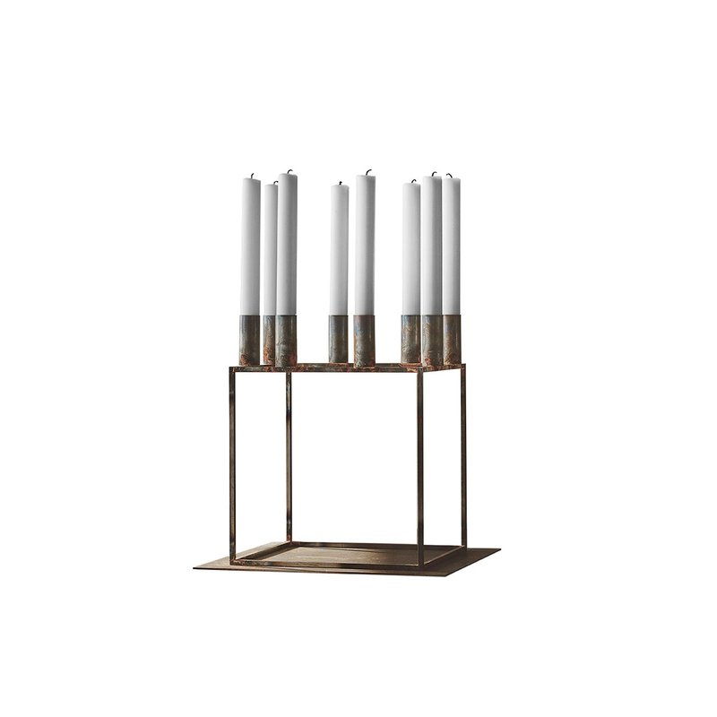 Audo Copenhagen Kubus 8 Candleholder Raw, Limited Edition In Brown