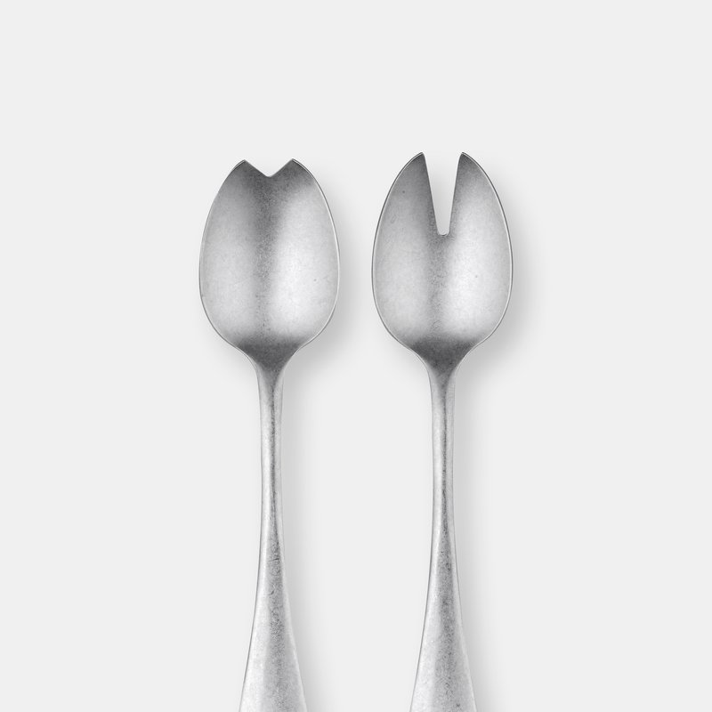 Shop Mepra Salad Servers (fork And Spoon) Dolce Vita Pewter