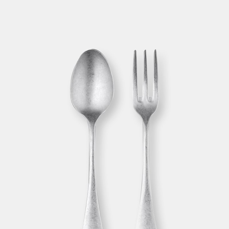 Mepra Serving Set (fork And Spoon) Dolce Vita Pewter In Grey