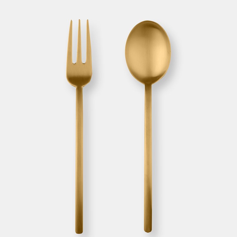 Mepra Serving Set (fork And Spoon) Due Ice Oro