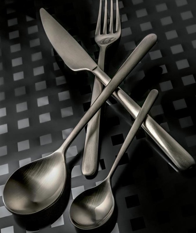 Shop Mepra Serving Set (fork And Spoon) Linea Ice Champagne