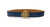 Reversible Signature Belt 25 mm - Camel & Blue | Golden Buckle