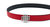 Reversible Signature Belt 25 mm - Red & Black | Silver Buckle - Red & Black
