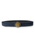 Reversible Signature Belt 32 mm - Black & Navy Blue | Golden Buckle