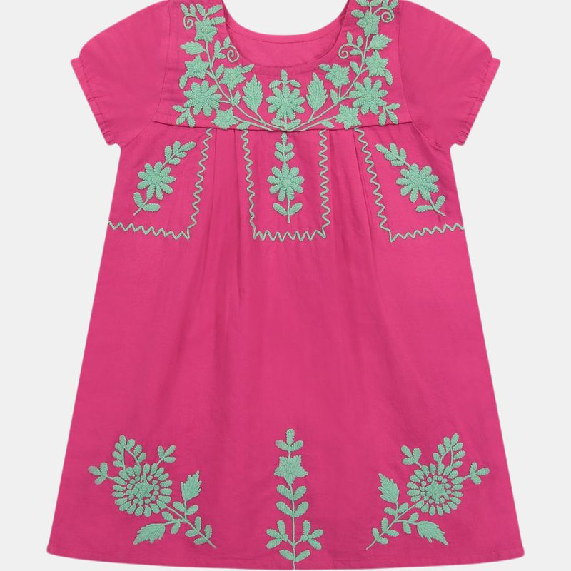 Mer St. Barth Camille Women's Embroidery Tunic Dress In Hibiscus