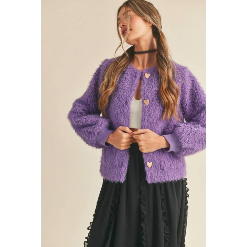 Shop &merci Colorful Faux Shearling Jacket In Purple