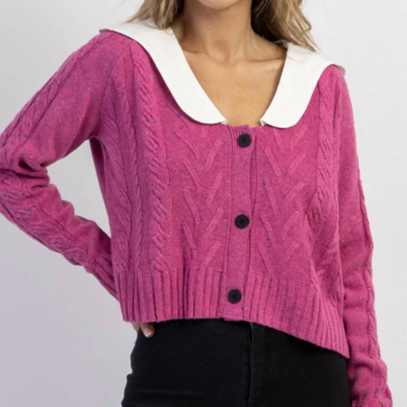 Shop &merci Harper Scalloped Collar Sweater In Pink