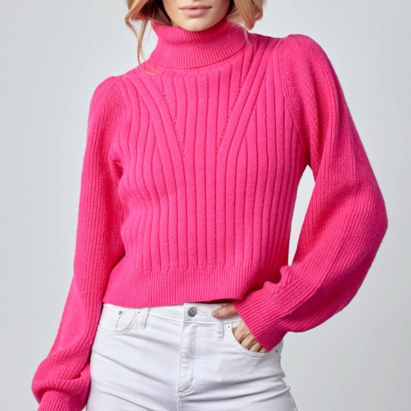 Shop &merci Ribbed Turtleneck Sweater In Pink