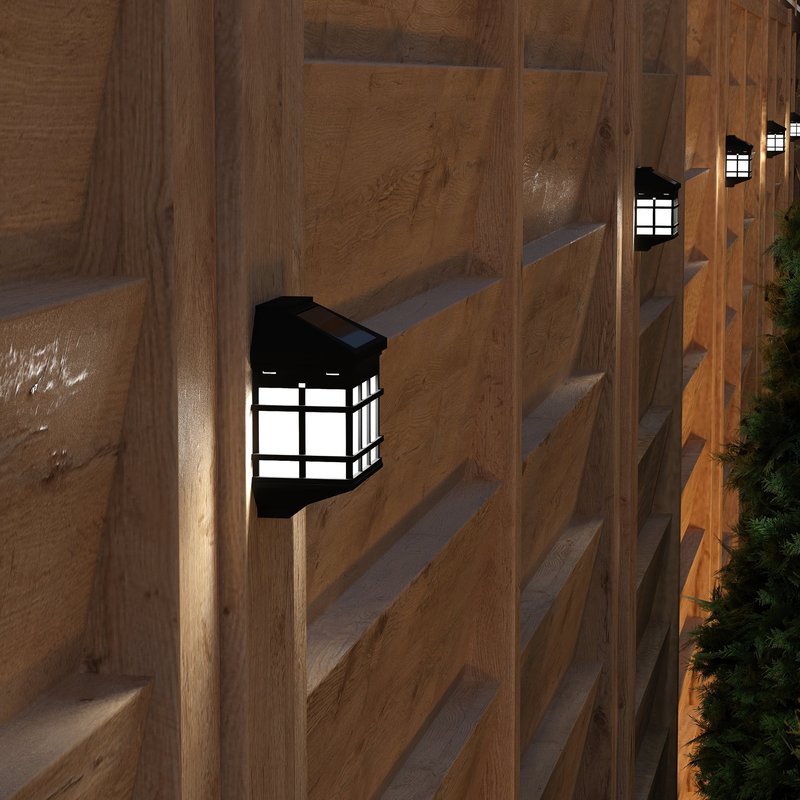 Merrick Lane Powered Fence And Deck Lights In Grey