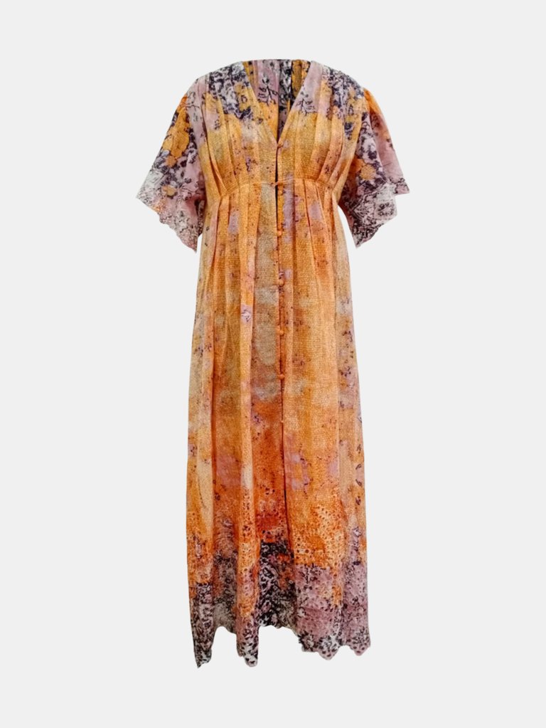 Ikara Dress - Orange Combo