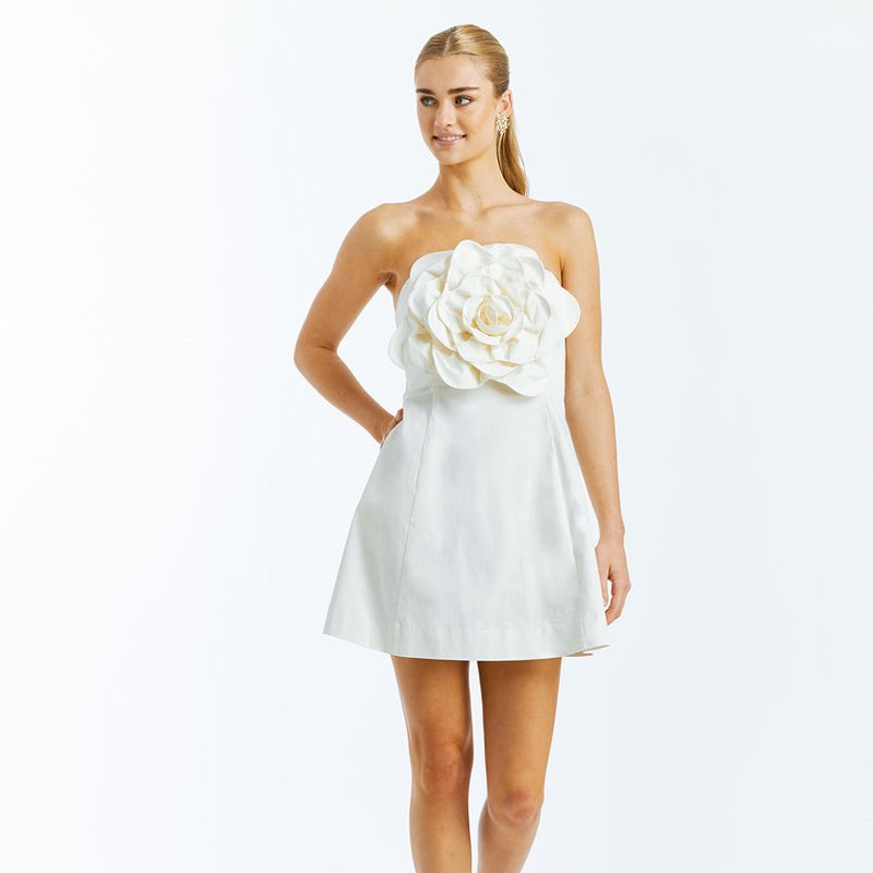 Shop Mestiza Alba Flower Mini Dress In White