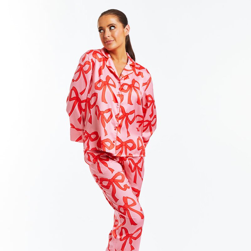 Mestiza Gigi Bow Pajamas Set In Red