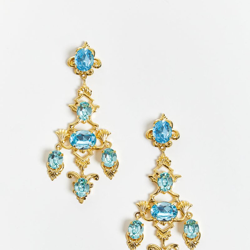 Shop Mestiza Marina Chandelier Earrings In Blue
