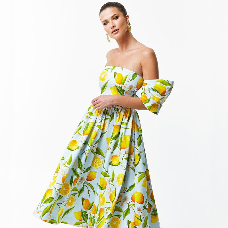 Mestiza Odette Midi Dress In Limoncello Lemons