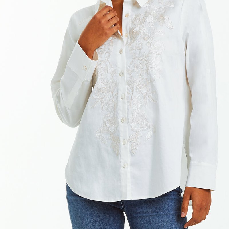 Mestiza Soleil Barong Top In White