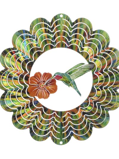 Metal Art Maker Kaleidoscope Hummingbird Green Wind Spinner product