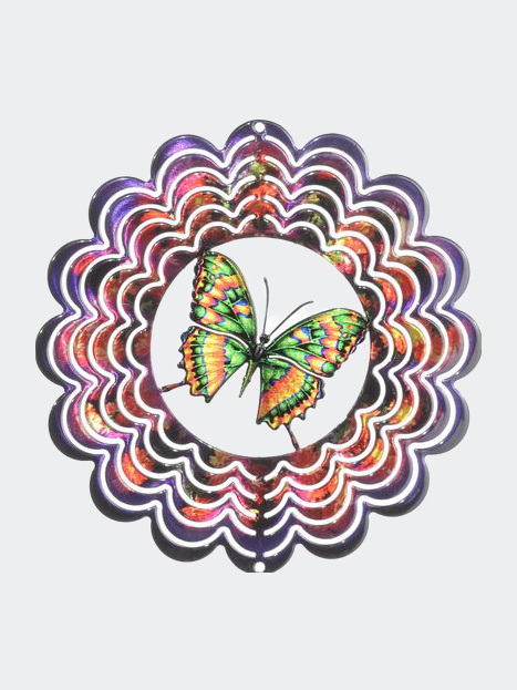 Metal Art Maker Kaleidoscope Small Butterfly Purple Wind Spinner