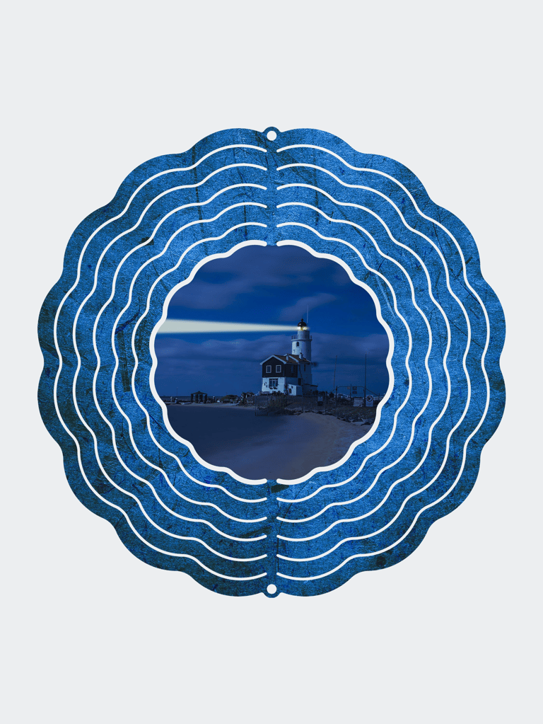 Night Lighthouse Wind Spinner - Blue