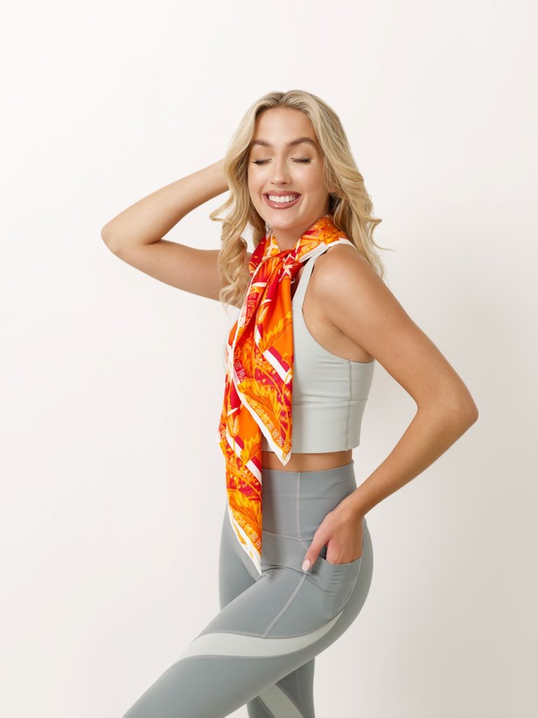 I Feel Vibrant | Designer Silk Scarf - Vibrant Orange