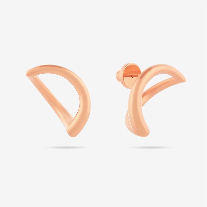 Meulien Abstract Crescent Moon Earrings In Pink