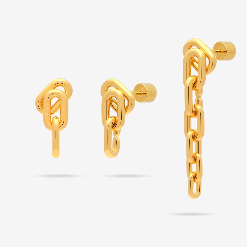 Meulien Long Or Short Convertible Link Chain Dangle Earrings In Gold