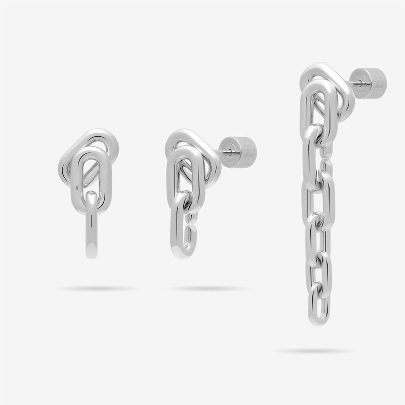 Meulien Long Or Short Convertible Link Chain Dangle Earrings In Grey