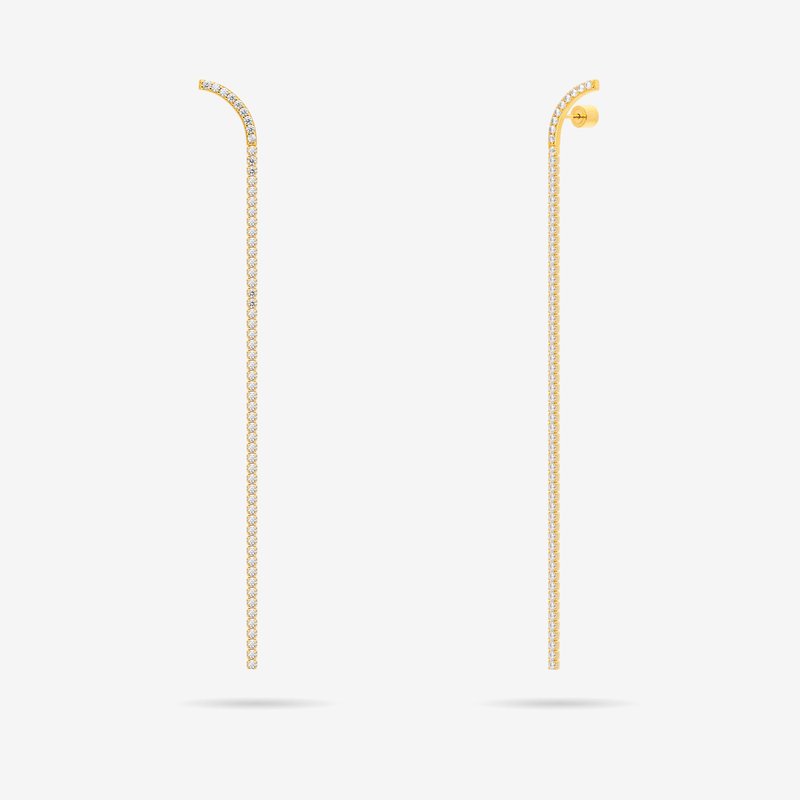 Meulien Long Tennis Chain Dangle Earrings In Gold