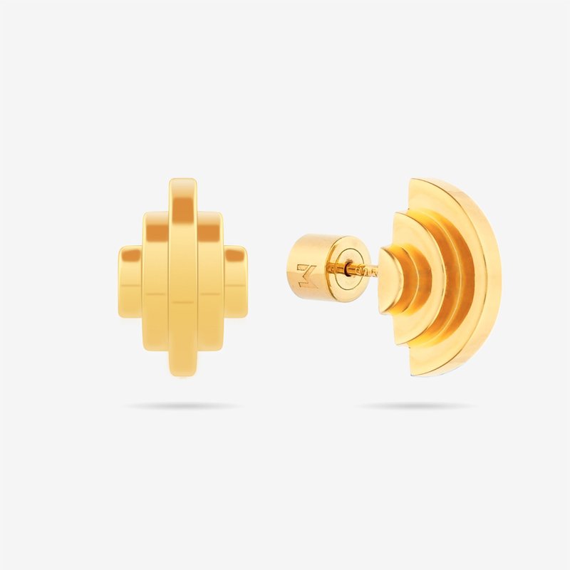 Meulien Multi Semicircle Geometric Stud Earrings In Gold