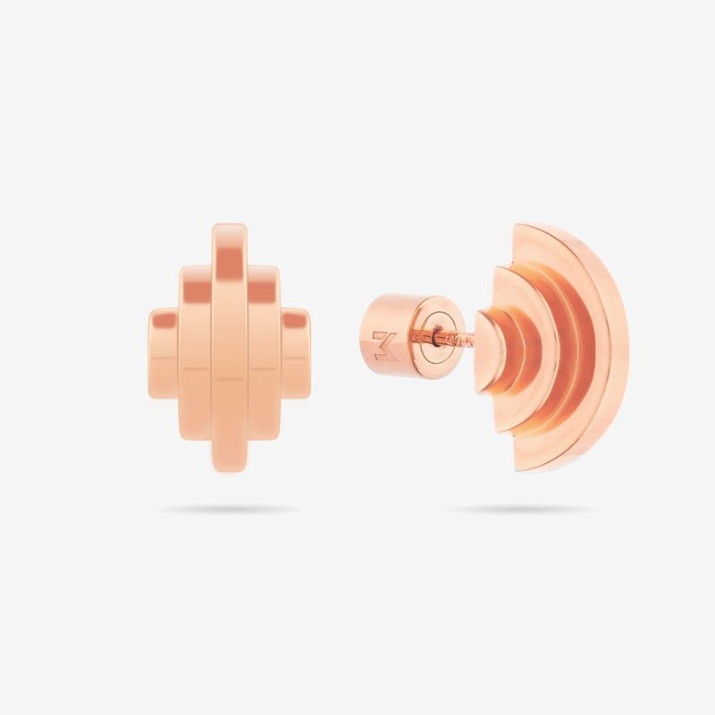 Shop Meulien Multi Semicircle Geometric Stud Earrings In Pink