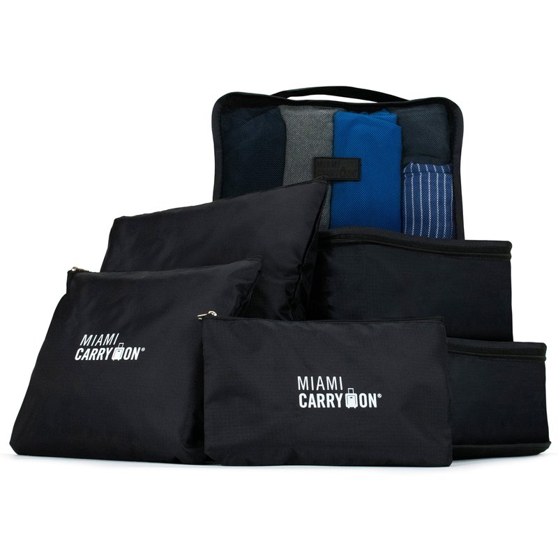 Miami Carryon Foldable 6 Piece Packing Cubes In Black