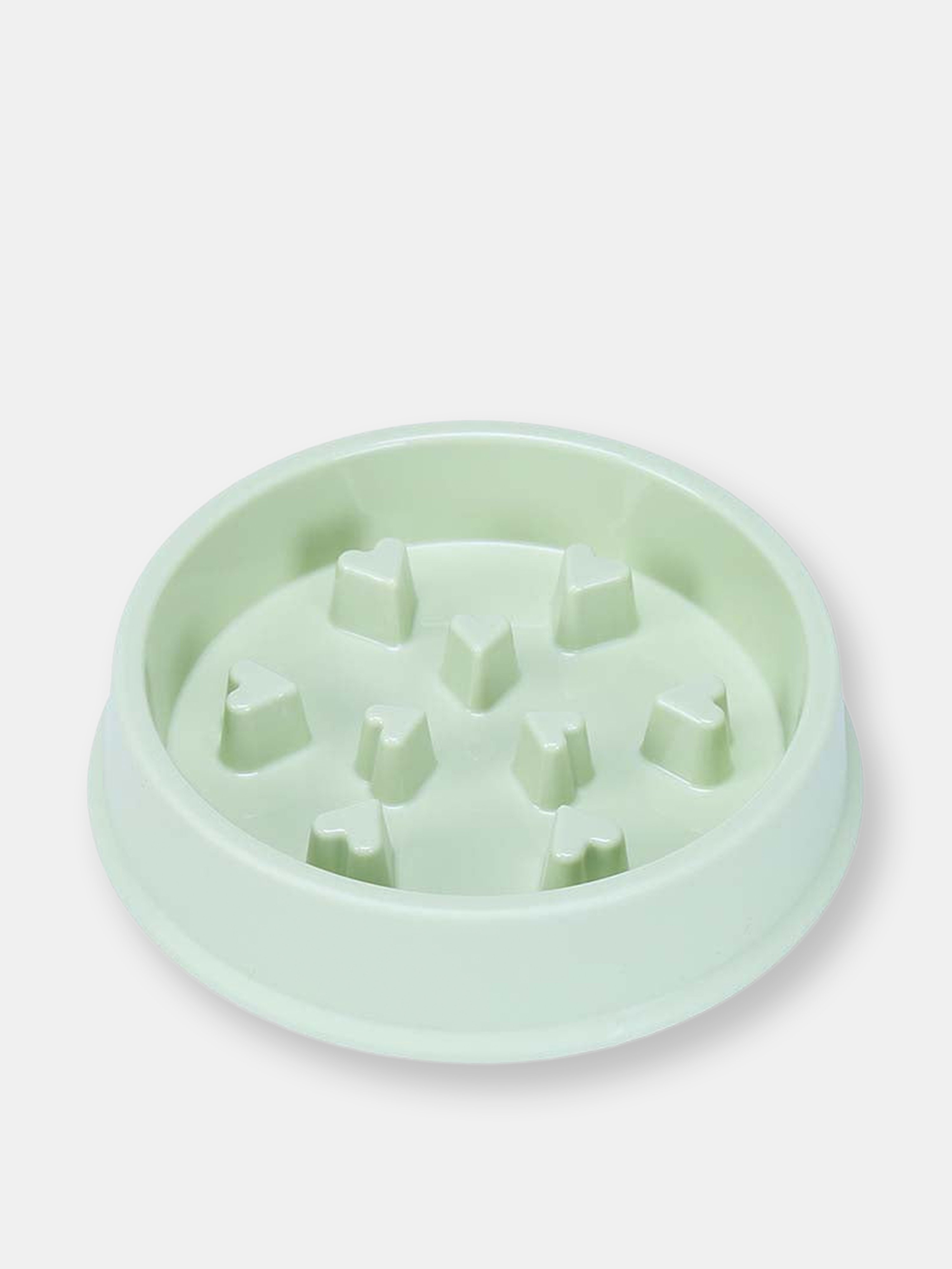Miamore Hearts Slow Feeder Bowl For Dogs / Cats In Green