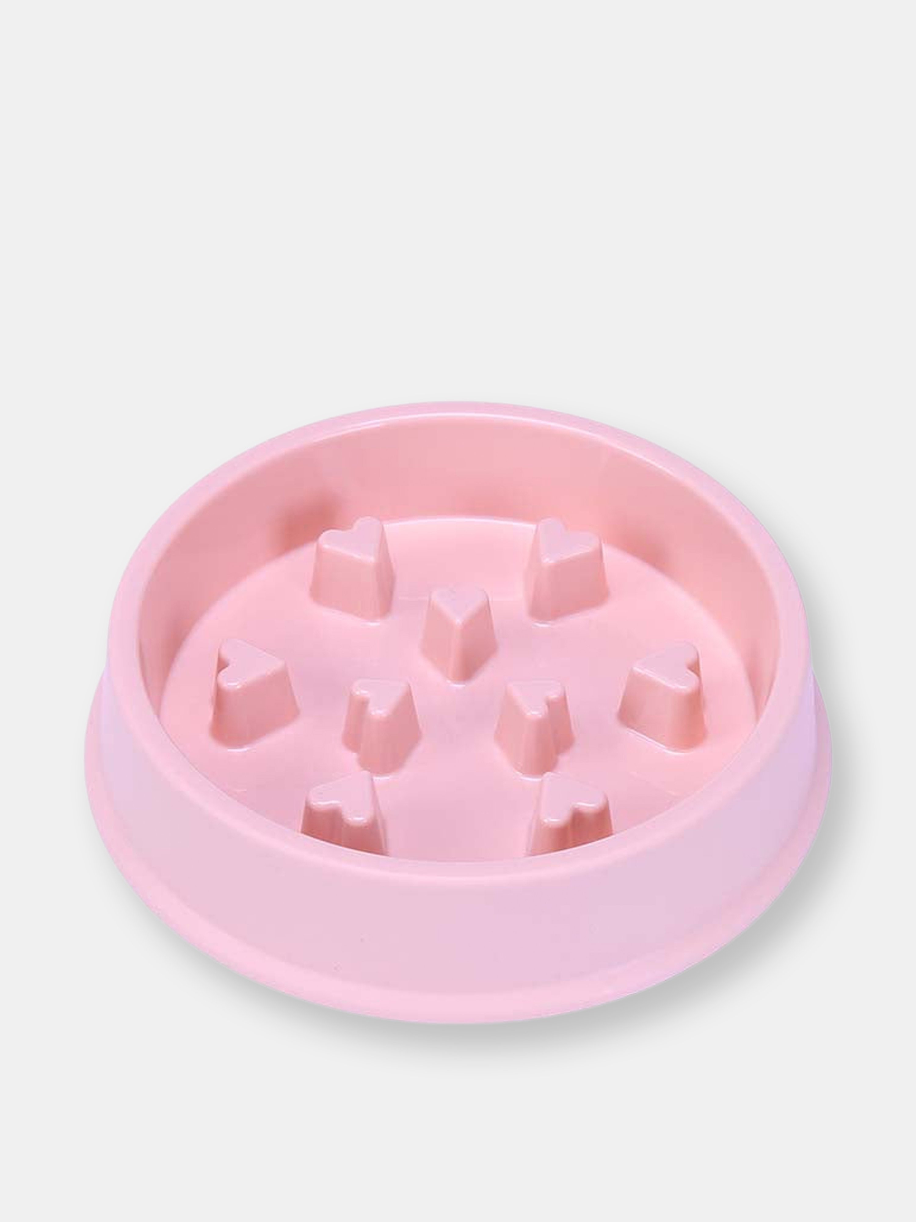 Miamore Hearts Slow Feeder Bowl For Dogs / Cats In Pink