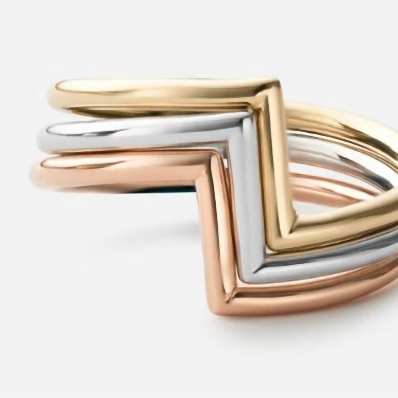 Shop Miansai Arch Ring Set In Gold