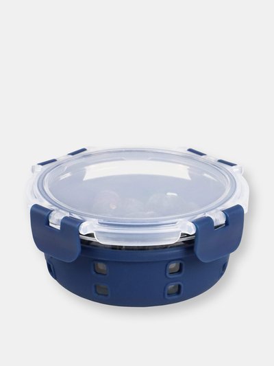 Michael Graves Designs Michael Graves Design Round 13 Ounce High Borosilicate Glass Food Storage Container with Plastic Lid, Indigo product