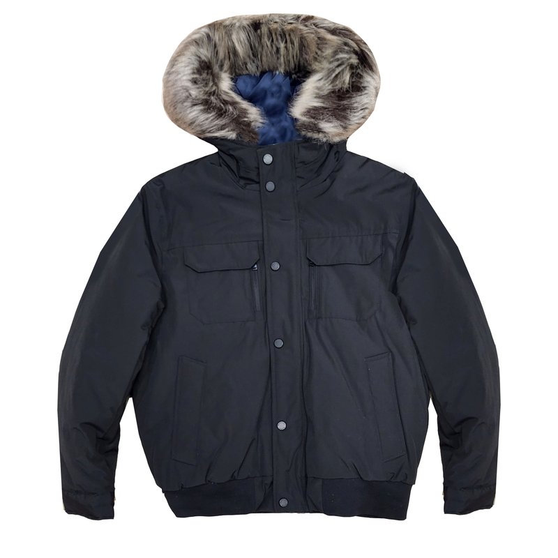 Shop Michael Kors Men Down Puffer Hooded Bomber Coat Jacket In Black