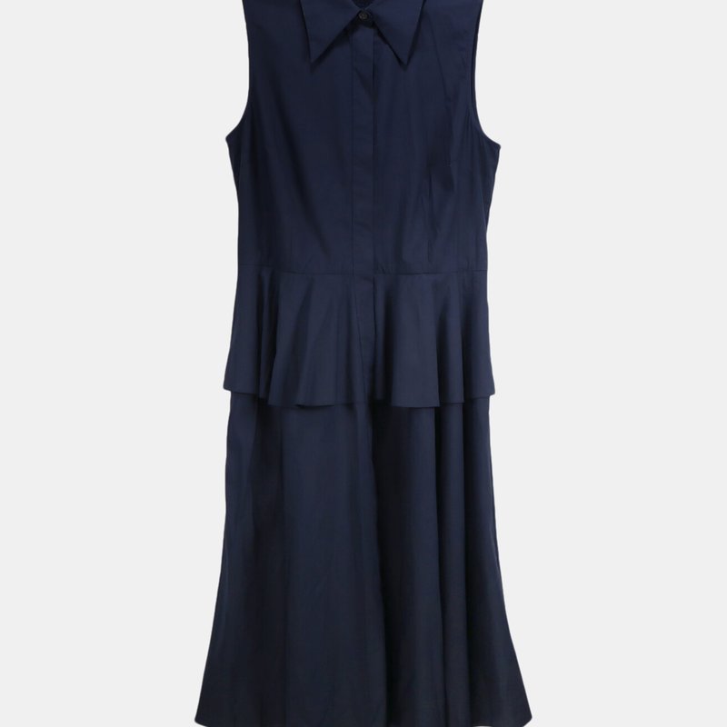 Michael Kors Women's Midnight Sleeveless Cotton Button Up Dress In Black