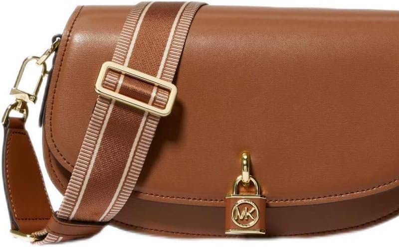 Shop Michael Kors Mila Medium Leather Messenger Bag, Luggage In Red