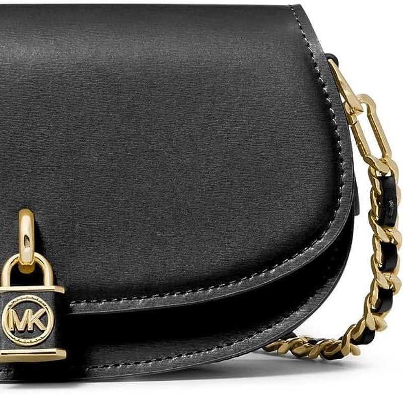 Shop Michael Kors Mila Small East West Chain Sling Messenger Bag In Black