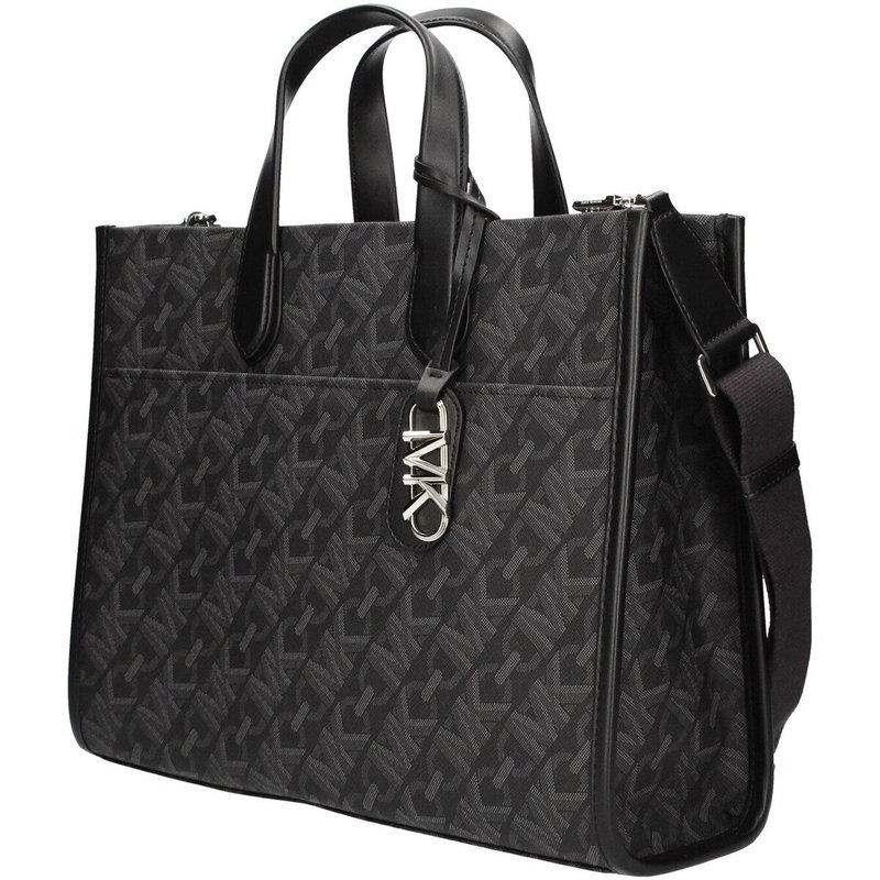 Shop Michael Kors Women's Black Embossed Logo Gigi Large Tote Handbag