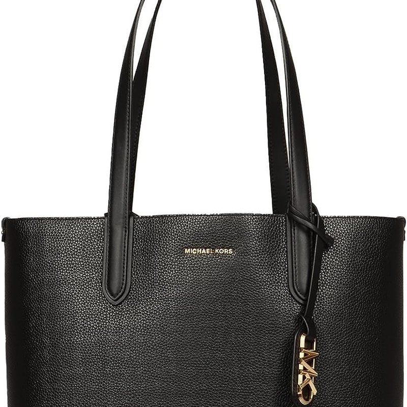 Shop Michael Kors Women's Luggage Black Eliza Extra Large East/west Reversible Tote Handbag