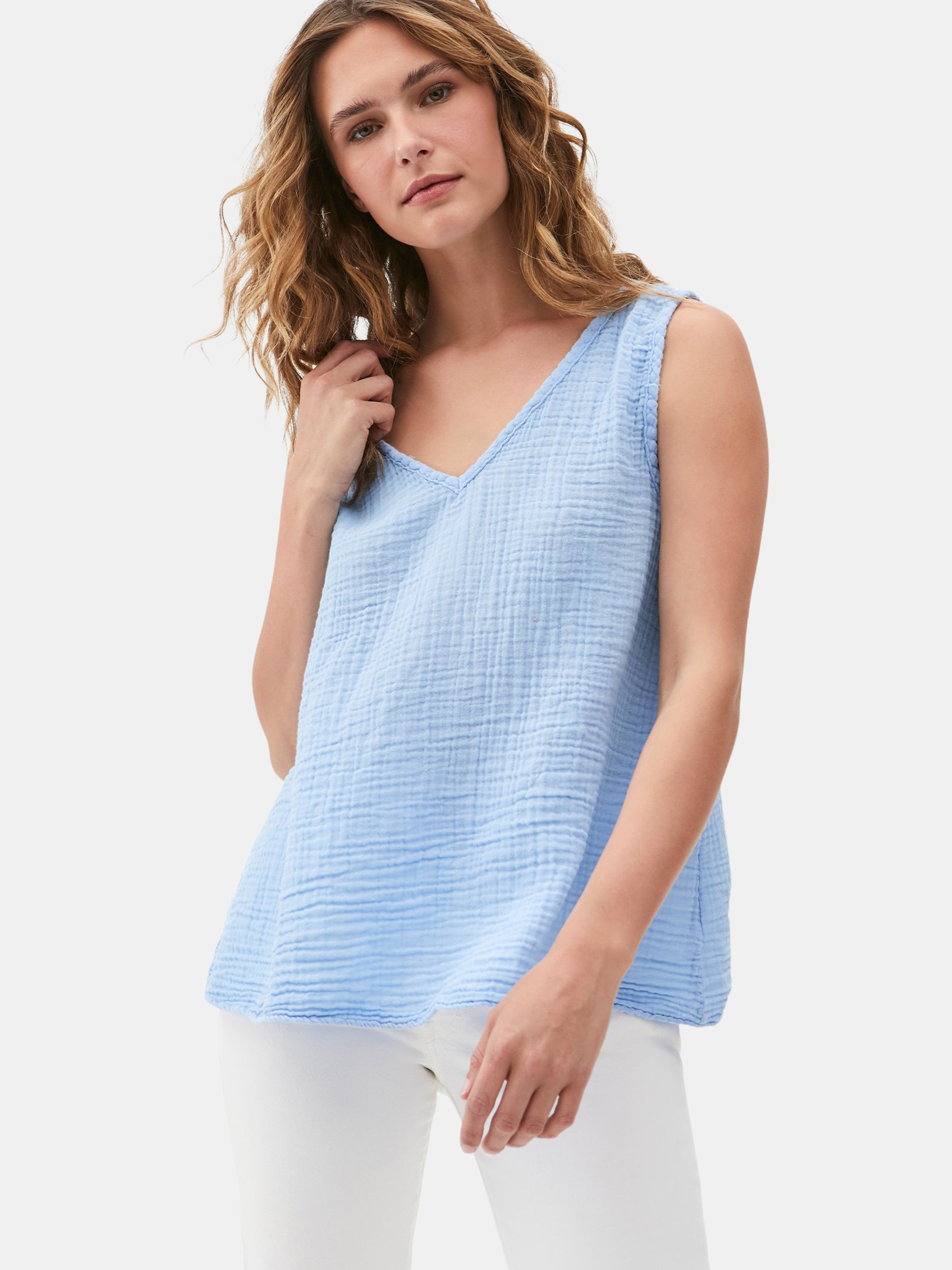 Michael Stars Abby Front-to-back Tank In Blue