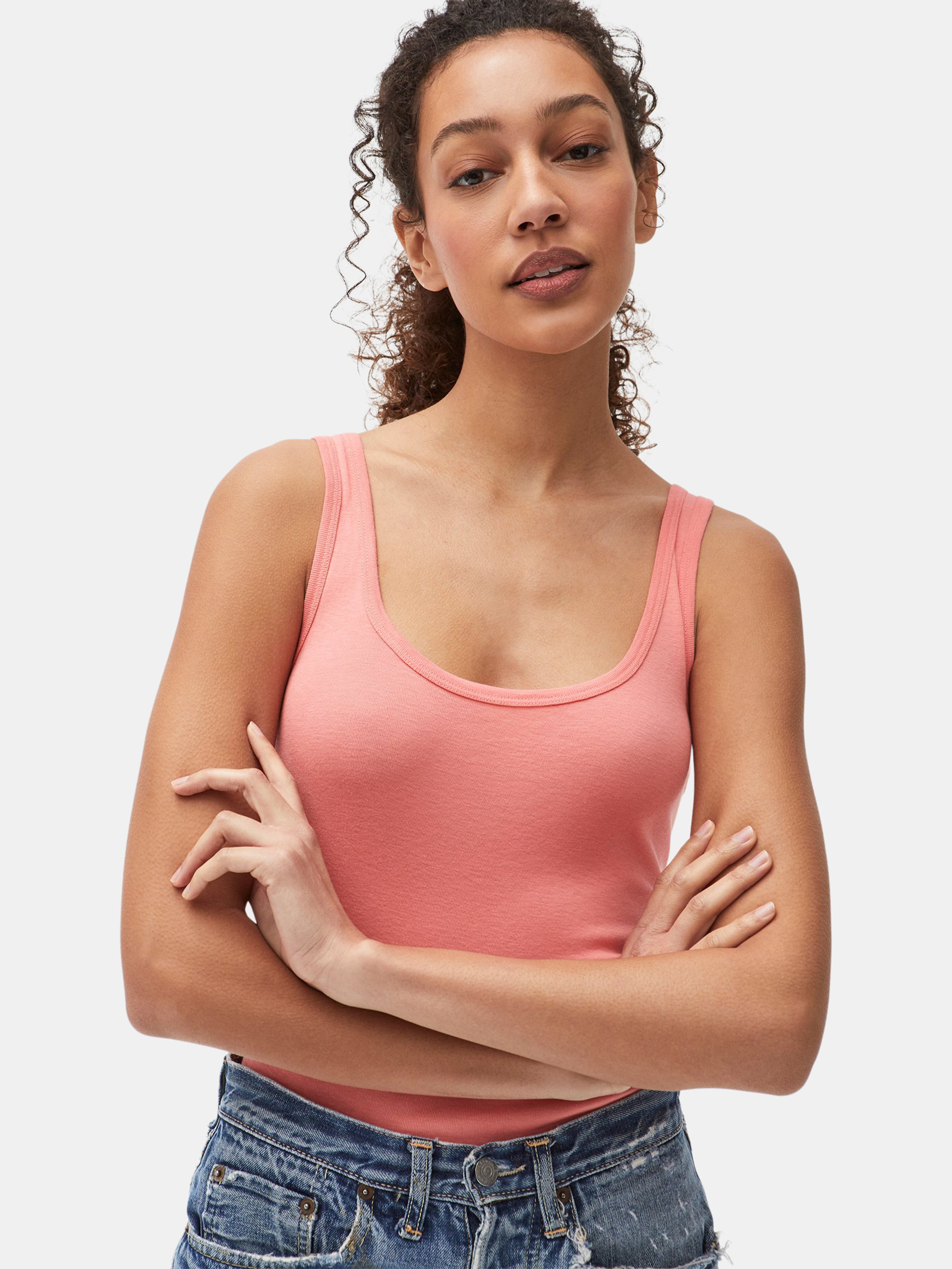 Michael Stars Lilo Front-to-back Tank In Pink