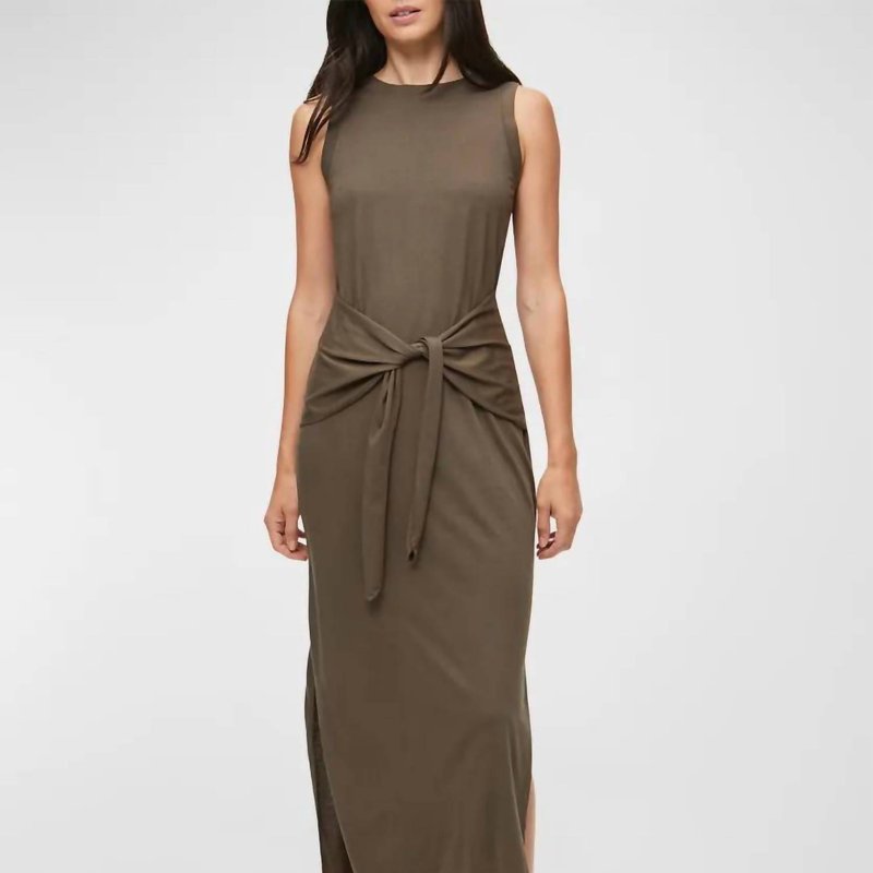 Shop Michael Stars Solange Tie Waist Dress In Brown