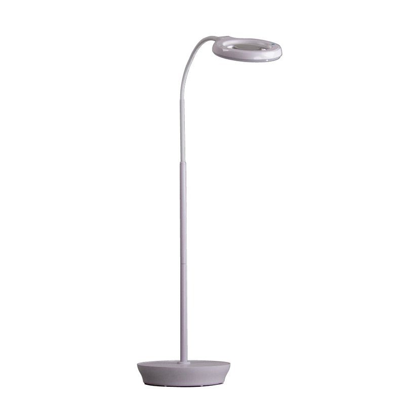 Mighty Bright Rechargeable Led Floor Light And Magnifier Lamp In White