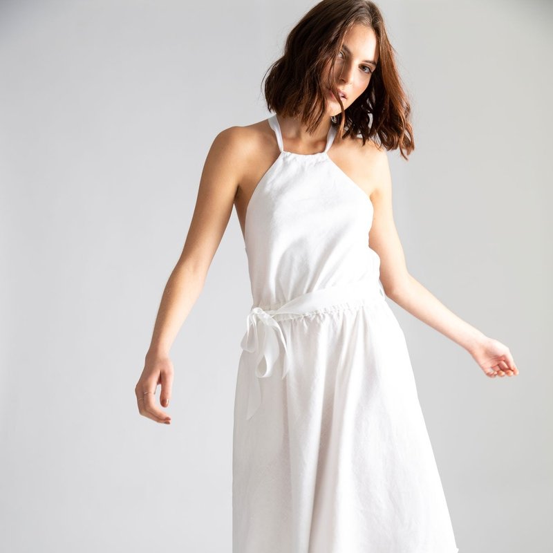 Miguelina Amanda Open-back Dress In White