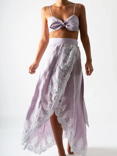 Miguelina Clarice Embroidered Wrap Skirt in Lavender product