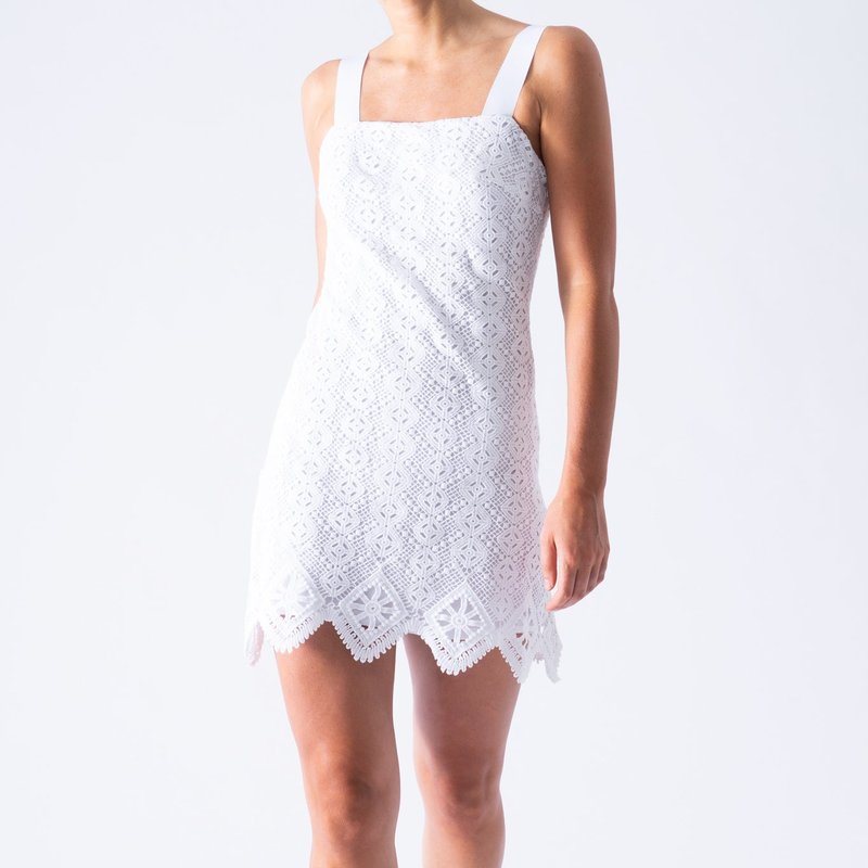 Miguelina Kira Dress With Diamond Lace In White