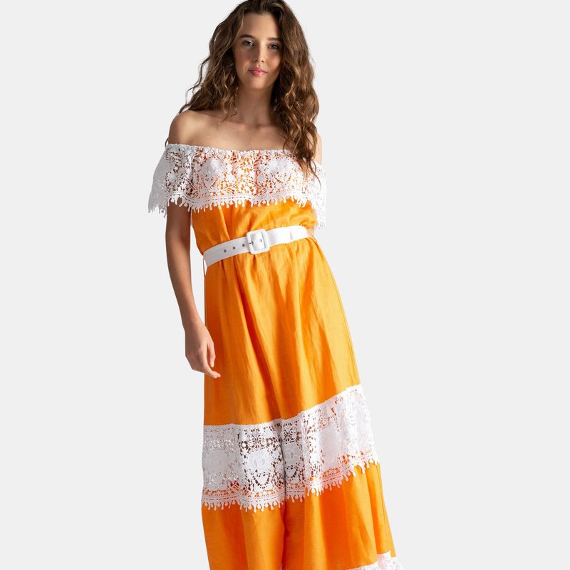 Miguelina Maeve Orangina Sunshine Dress In Orange