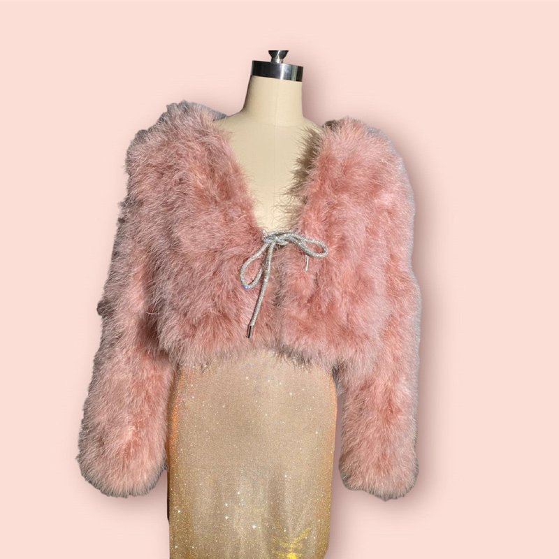 Milanblocks Manhattan Feather Jacket Forever Love Collection In Pink